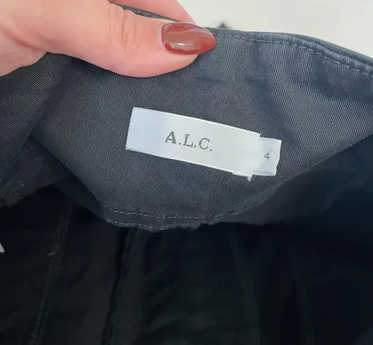 A.L.C. Kyle Lace Up High Waisted Black Skinny Jean Pants