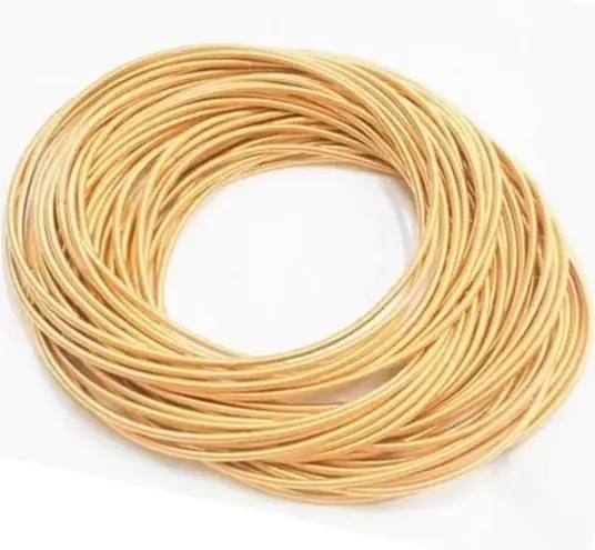 Boutique NEW Guitar‎ String Bangles Set Stacking Bracelets Gold Plated Stretchy Metal