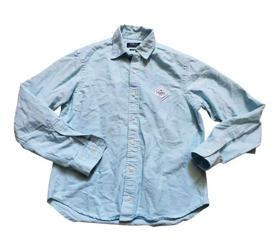 Polo Ralph Lauren Shirt Women Small Petite Paris 2024 Olympics Button Down Blue Size undefined