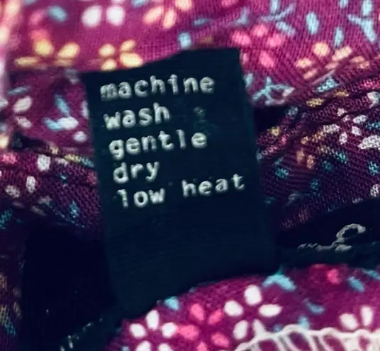 Urban Renewal Floral Front Zipper Crop Top Purple Size Medium