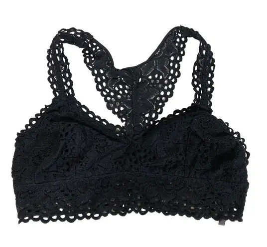 Aerie  Bralette Womens Small Black Lace Bra Racerback Stretch Bra