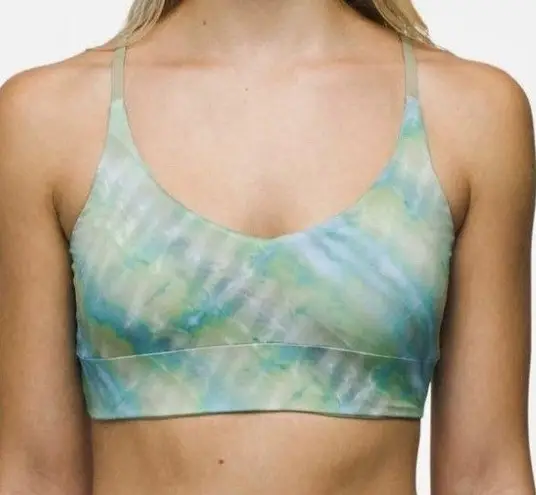 prAna Swim Top Willow Falls Reversible Mirage Blue Print Green Bikini Top Small