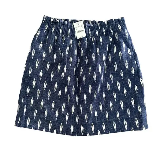 J CREW Blue White Patterned Skirt Size 2 NEW