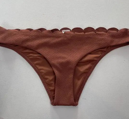 Topshop  Textured Scallop Bikini Swim Bottom Rust Brown US Size 8