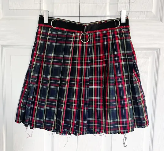 Current Mood Dolls Kill Crimson Dress Code Plaid Mini Skirt Red Size M