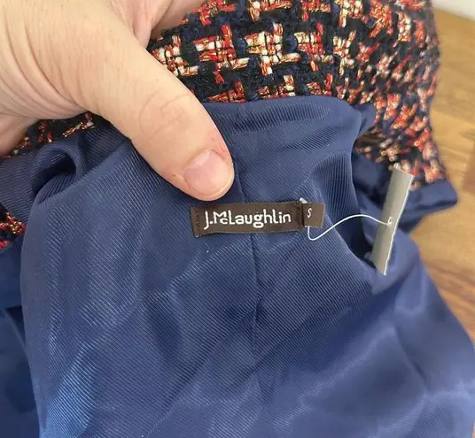 J. McLaughlin Womens Walden Jacket Small Tweed Metallic Houndstooth Outerwear NEW