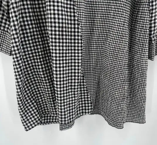 Habitat Tunic Top Small Lagenlook Art To Wear Artsy Gingham Mixed Checks Funky