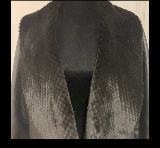 Reversible black faux leather/fur oversized coat L Size L