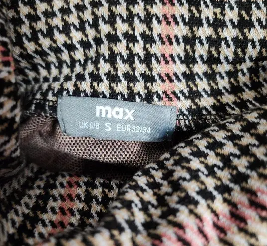 Houndstooth Max black tan  turtleneck knit top size small