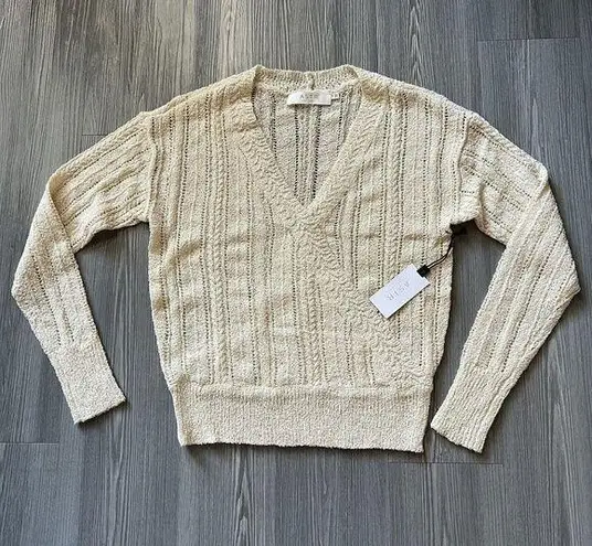 ASTR  The Label Knit Sweater Womens Small Wrap Front Cream