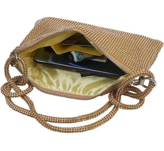 NWOT Gold Rhinestone evening bag, perfect for a night out / special occasion!