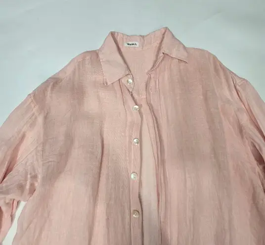 Vitamin A Playa Linen Boyfriend Shirt in Desert EcoLinen