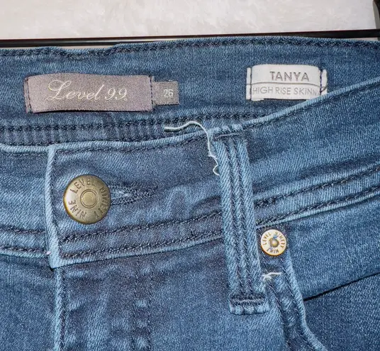 Level99 Dark Wash Denim Tanya High Rise Skinny Jeans