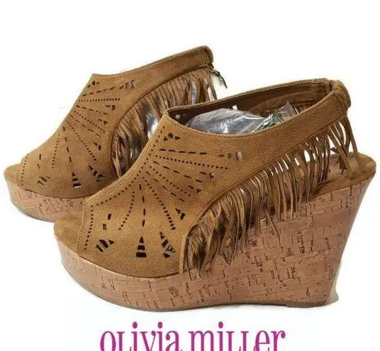 Olivia Miller NWOT laser cut cork wedge sandal 10