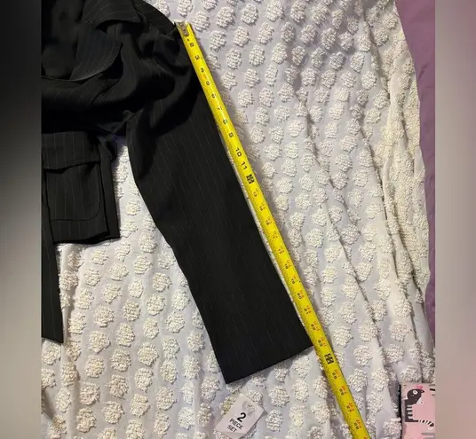 NWT Black Pin Striped Blazer Shirt Turquoise Stripe By Courtenay Size 12