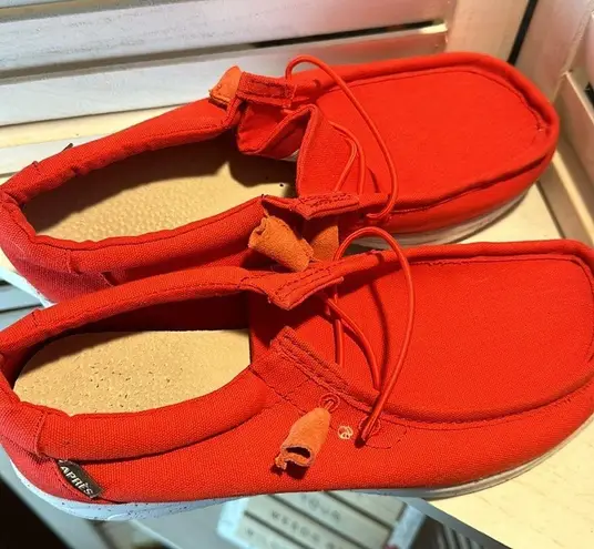 Apres Red Canvas Loafers Size 8