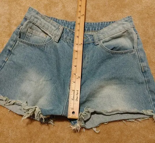 SheIn  Mod Size 29 Distressed Jean Shorts Painted Floral Flower Cotton Zipper