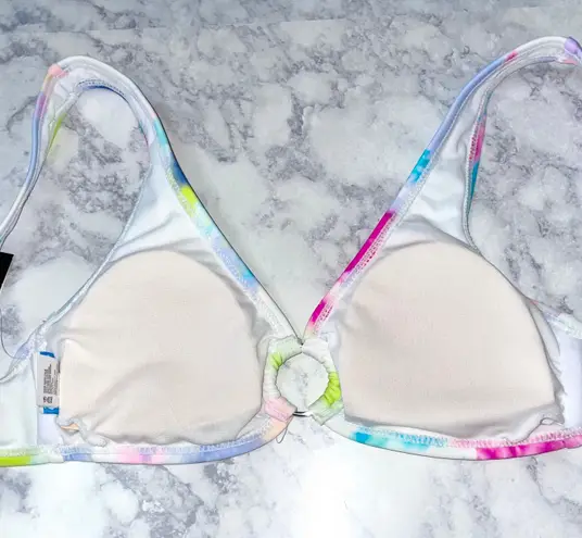 California Waves New Tie Dye Metallic Ring Bikini Swim Top Multicolor