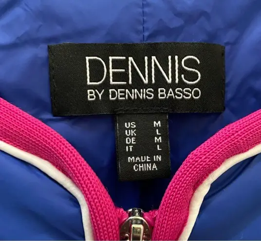 Dennis Basso DENNIS by Royal Blue Quilted Jacket with Contrast Piping Size M