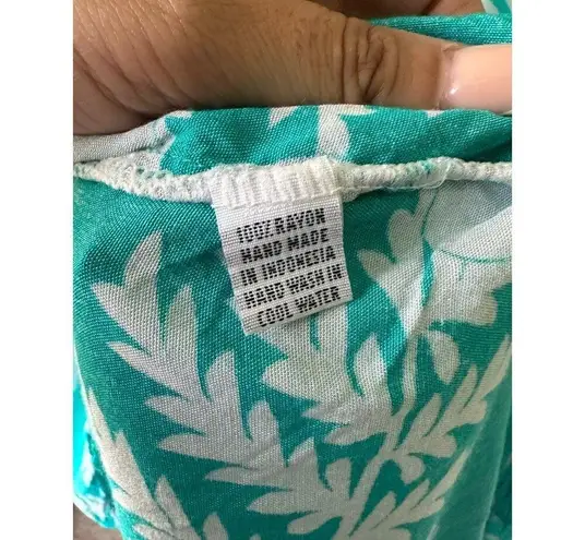 Makai Beach Hawaii Hawaiian Aloha Hibiscus Floral Batwing Drawstring Blouse S/M Size M