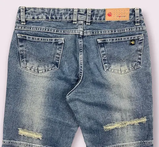 MONNARI Vintage Y2K 2000’s Faded Distressed Mid Rise Wide Leg Jeans Blue Size 10