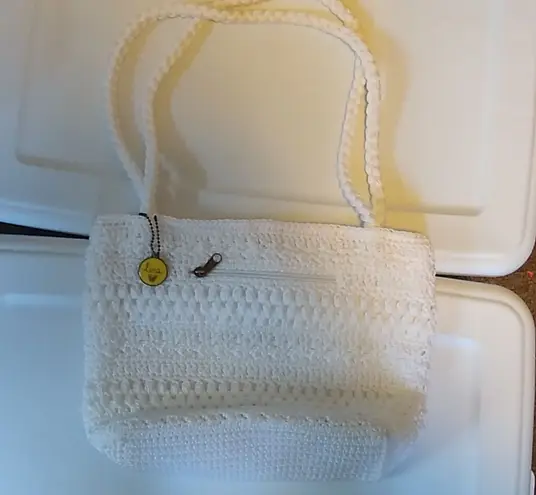 Lina White Crocheted Handbag