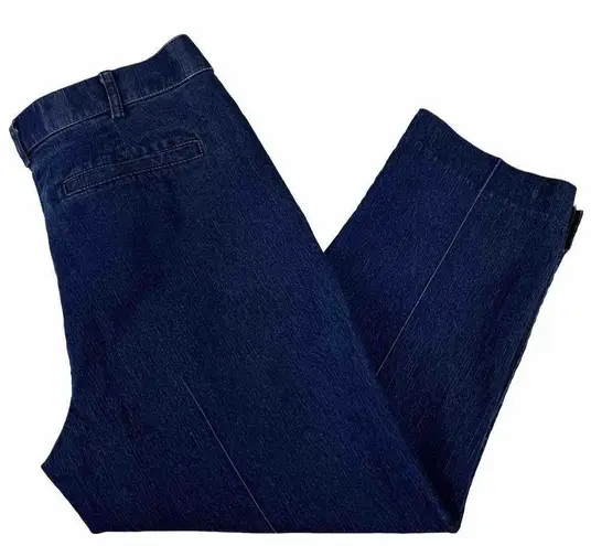 kim rogers  Size 6 Straight Leg Crop Denim Jeans Blue Mid Rise Dark Wash