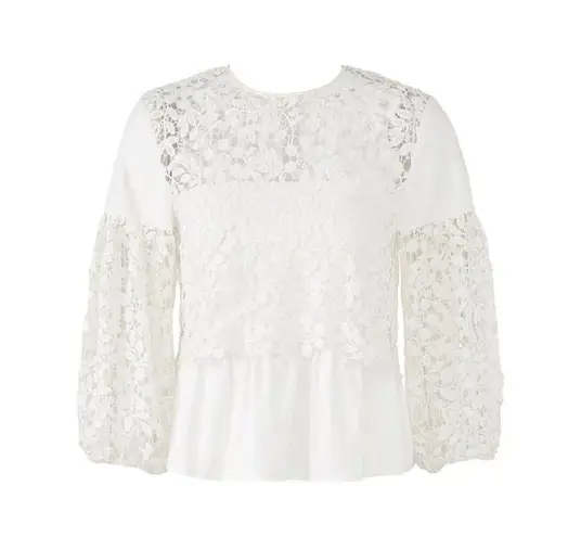 Amur Lace Mona Top White Womens Size XS