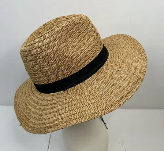 Torrid  Natural Straw Panama Hat Wide Brim Ribbon Detail Summer Travel Vacation