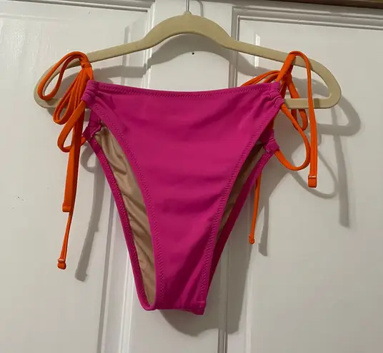 Shade & Shore  pink and orange bikini bottom size medium 