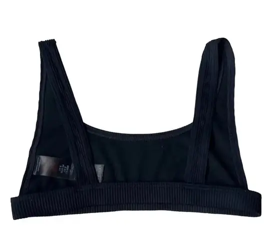 Topshop NEW  Women’s Size 10 Black Ribbed Crinkle Bikini Top