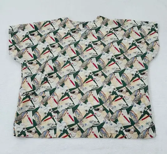 Women’s Golf Scene Medical Nurse Utility Scrubs V Neck Shirt Adult Unisex Size L Tan Size L