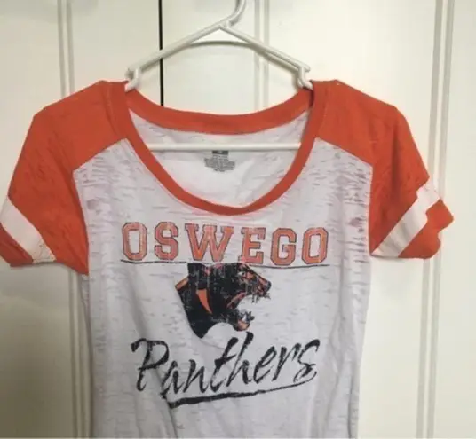 Oswego High School Panthers Camouflage Faded Fitted T