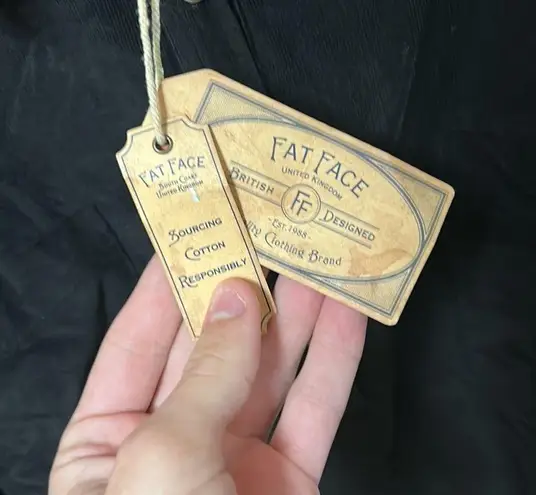 FatFace NWT UK Amelie Corded Black 3/4 Sleeved Knee Length Dress