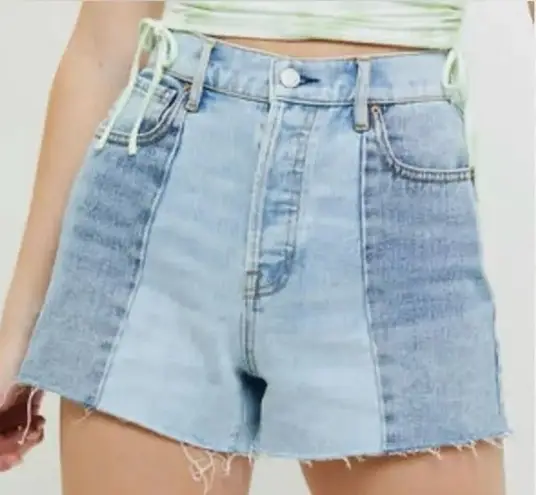 PacSun High Rise Icon Blue Jean Shorts with Two-Tone Design size 27