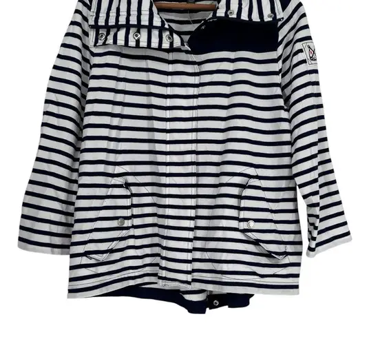 Lauren Ralph Lauren Active Navy White Striped Zip Front Jacket size Medium NWT Blue