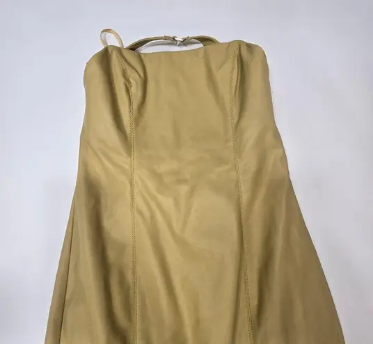 Camila Coelho Bruna Faux Leather Maxi Dress in Citrine