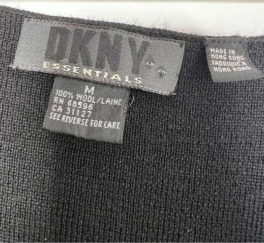 DKNY 𝅺 ESSENTIALS Black Sleeveless 100% Wool Sweater Dress