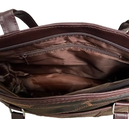 Mat Patch Leather Soft Stitched Handbag