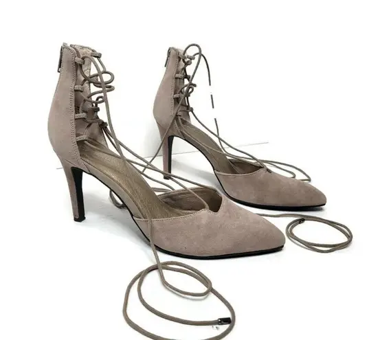 Seychelles  bauble tan heels with gladiator lace wrap size 10.