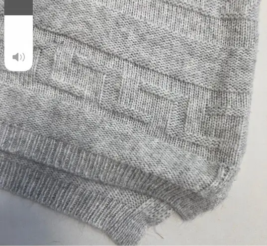 Oversize Knit Hooded Sweater Gray Size M