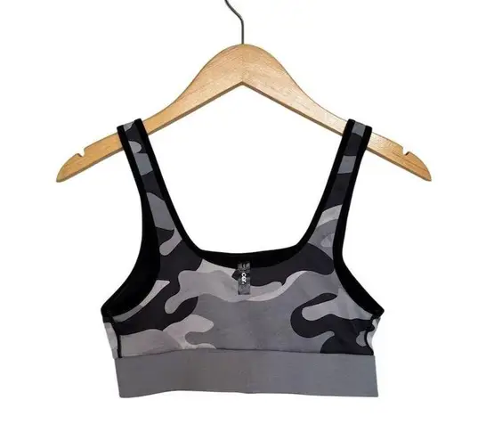 NWT COR by Ultracor Women's Camo Scoop Neck Sports Bra Black Size S