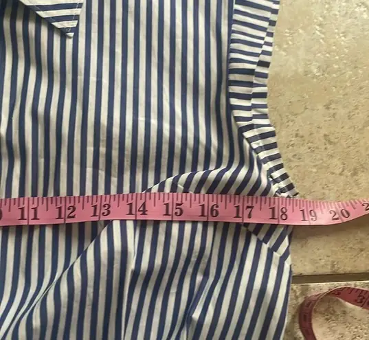 Veronica Beard Bell Bottom Ruched Striped Shirtdress