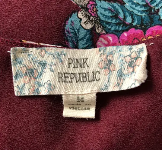 Pink republic Burgundy Floral Patterned Tank Top