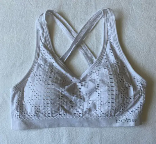 Bebe White Sports Bra