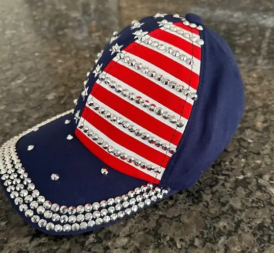 NWOT American Flag Stars and Stripes Studded Red/White/Blue Fourth of July Hat