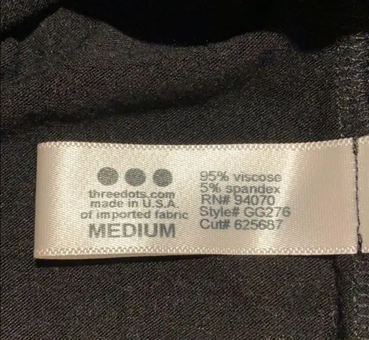 Three Dots Cowl neck l/s T shirt black silver M