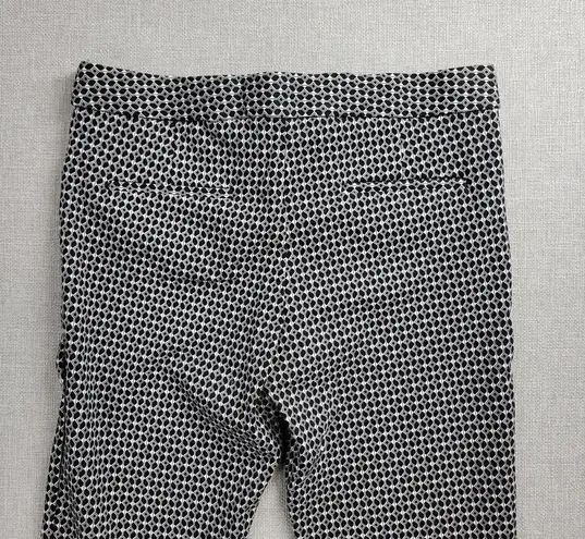 Amanda & Chelsea Womens Pant Sz 6 Black White Geometric Ponte Stretch Slim Ankle