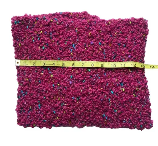 infinity Bulky Handmade knit  Scarf or Dickey in Pink with Multi-colored Flecks