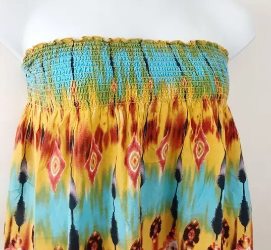 Tracy Evans Vintage Y2K 90s Light cotton tie dye Ruffle Flowy skirt tube top XL